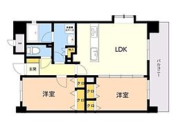 エコルクス赤坂2 2LDKの間取図画像