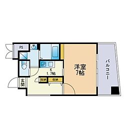 エンクレストけやき通り 1Kの間取図画像