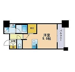 エンクレスト呉服町 ワンルームの間取図画像