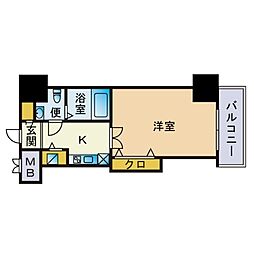ダイナコート大濠公園ステーション 1Kの間取図画像