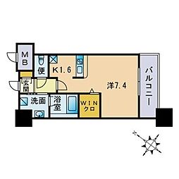 エンクレストベイサイド通り 1Kの間取図画像