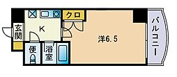 マリナーズコート福岡 1Kの間取図画像