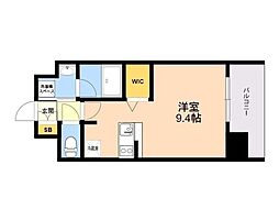 エンクレスト天神LINK ワンルームの間取図画像