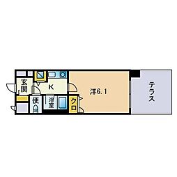 ライオンズマンション天神西 1Kの間取図画像