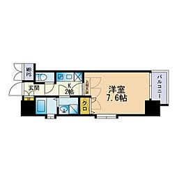 レスプリメゾンデリス 1Kの間取図画像