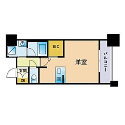 エンクレスト呉服町 ワンルームの間取図画像