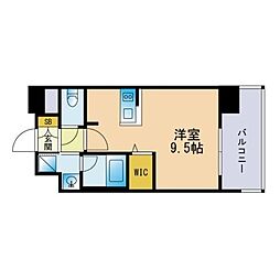 エンクレストベイ天神EAST ワンルームの間取図画像