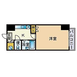 ITマンションサンスカイ北天神 1Kの間取図画像