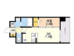 エンクレスト天神LINK 1DKの間取図画像