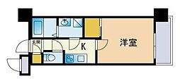 サヴォイグランデウォーターサイド 1Kの間取図画像
