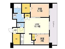 エンクレスト天神LINK 2LDKの間取図画像