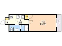 アクアシティ博多 1Kの間取図画像