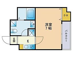 アイ・セレブ大博通り 1Kの間取図画像