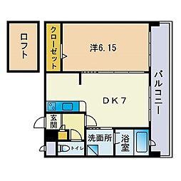HF大濠レジデンスBAYS1DE 1DKの間取図画像