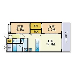 間取図画像 2LDK