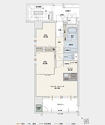 JP noie 天神南 2LDKの間取図画像