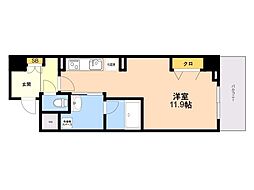 Kyokuyouモダンベース天神 ワンルームの間取図画像
