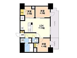 MODERNPALAZZO天神南2 3LDKの間取図画像