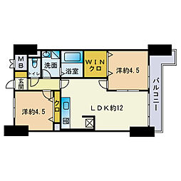 シティマンション平尾2 2LDKの間取図画像