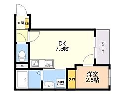 Aim 高砂 1DKの間取図画像