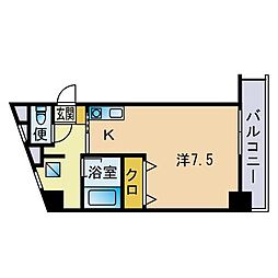 立部ビル2 ワンルームの間取図画像