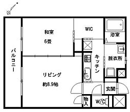 リンデン東薬院 1LDKの間取図画像
