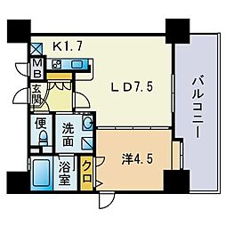 アクタス薬院3 1LDKの間取図画像
