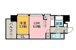 エステート・モア天神SUCCESS 1LDKの間取図画像
