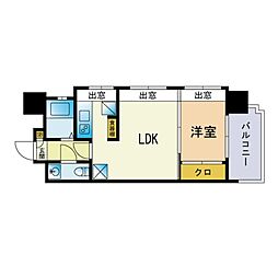 エステート・モア平尾公園通り 1LDKの間取図画像