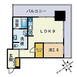 ANDON 1LDKの間取図画像