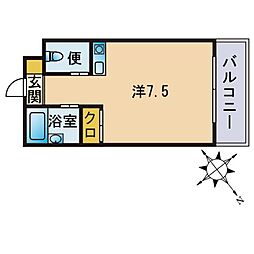 コルディアーレ警固 ワンルームの間取図画像