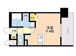 エンクレスト薬院大通 1Kの間取図画像