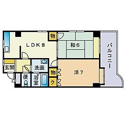 ALATA薬院 2LDKの間取図画像