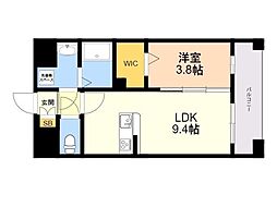 LIBTH薬院PREMIER 1LDKの間取図画像