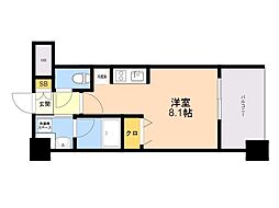 エンクレスト天神南PURE ワンルームの間取図画像