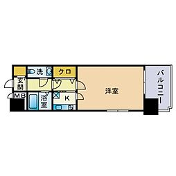 エステート・モア天神STUDIO 1Kの間取図画像