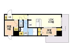 シンセラティ薬院 2LDKの間取図画像