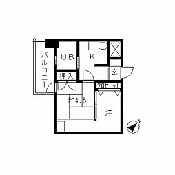 VIP薬院 1Kの間取図画像