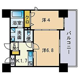 アクタス薬院3 2Kの間取図画像