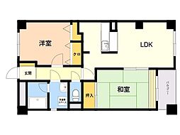 校南マンション 2LDKの間取図画像