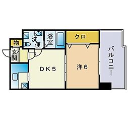 エステート・モア警固本通り 2Kの間取図画像