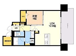 DEUX・RESIA 薬院 THE CITY 1LDKの間取図画像