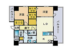 ティーエム薬院 2LDKの間取図画像