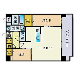 ウェルス天神南 2LDKの間取図画像