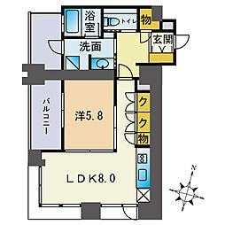 CAITAC LIVINCOURT FUKUOKA 1LDKの間取図画像