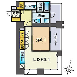 CAITAC LIVINCOURT FUKUOKA 1LDKの間取図画像
