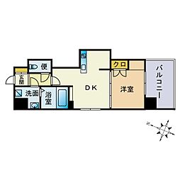 レキシントン・スクエア白金 1DKの間取図画像