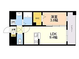 LIBTH薬院PREMIER 1LDKの間取図画像