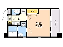 クレスティアステージア天神 1Kの間取図画像
