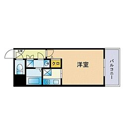 和光レジデンス薬院 1Kの間取図画像
